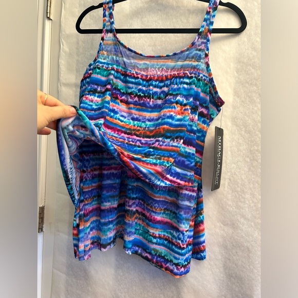 Colorful Striped Women's Swim Top - Picture 5 of 14